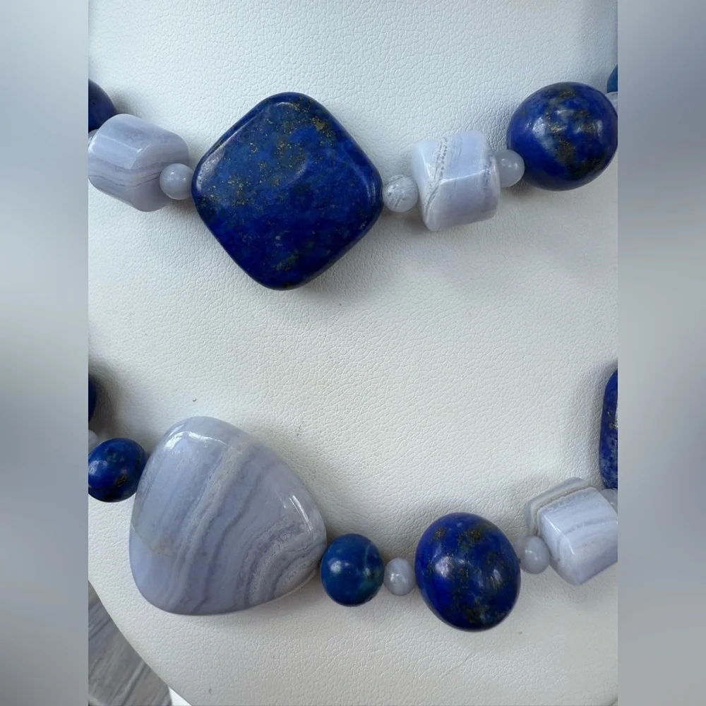 Jay King Blue Lace Agate long necklace - Picture 2 of 9